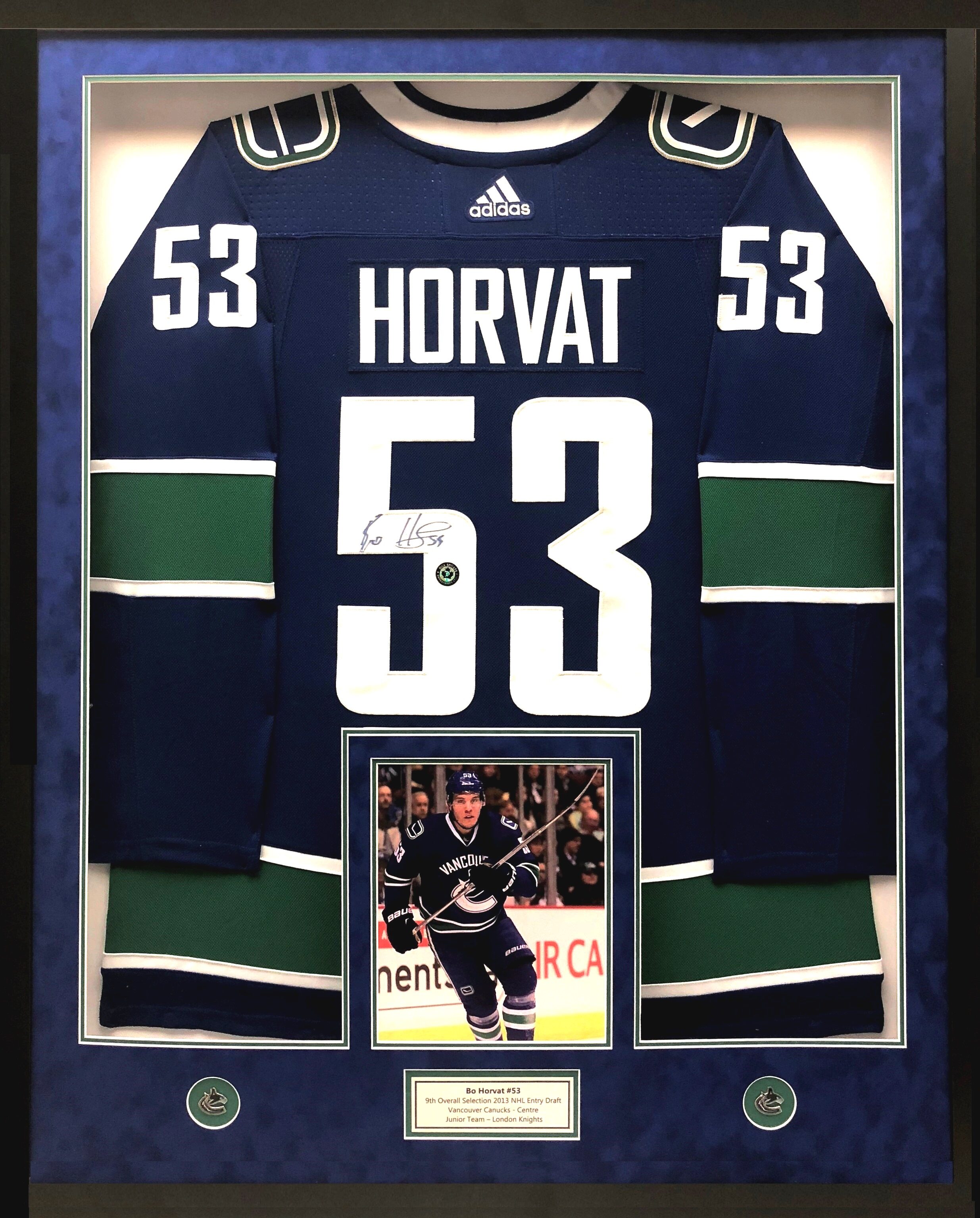 Bo Horvat “Signed” Custom Framed Jersey 